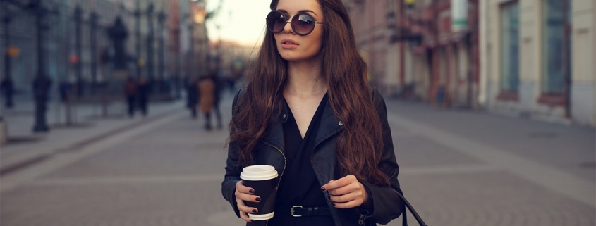 Woman with designer handbag