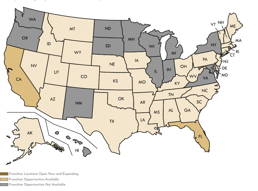 The Closet Trading Company US territories of opportunity map